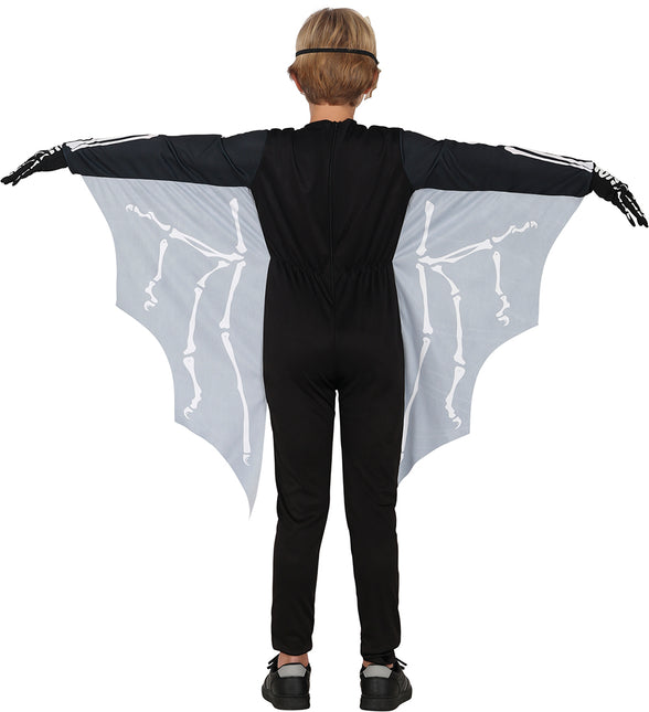 Halloween Kostüm Schwarz Weiß Kind Fledermaus Skelett