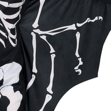 Halloween Kostüm Schwarz Weiß Kind Fledermaus Skelett