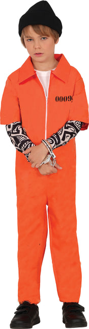 Orangefarbener Jumpsuit Junge Gefangener