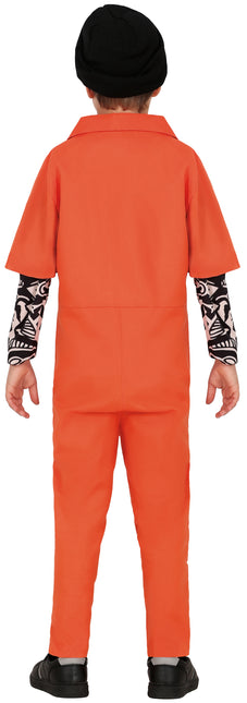 Orangefarbener Jumpsuit Junge Gefangener