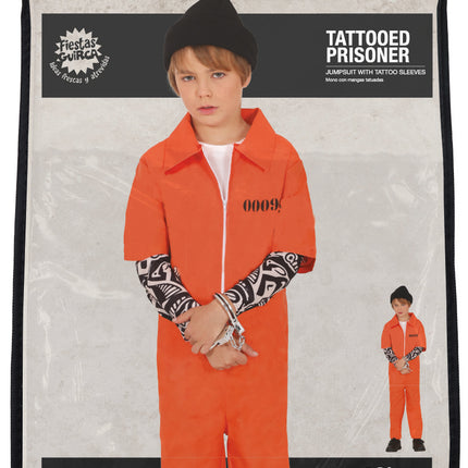 Orangefarbener Jumpsuit Junge Gefangener