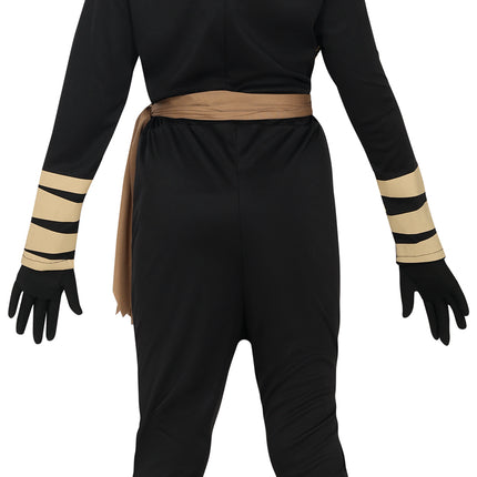 Ninja Anzug Schwarz Gold Mädchen