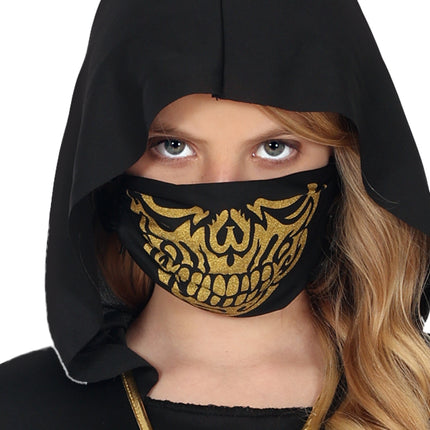 Ninja Anzug Schwarz Gold Mädchen
