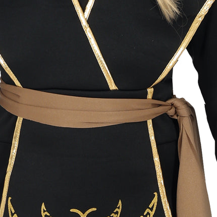 Ninja Anzug Schwarz Gold Mädchen