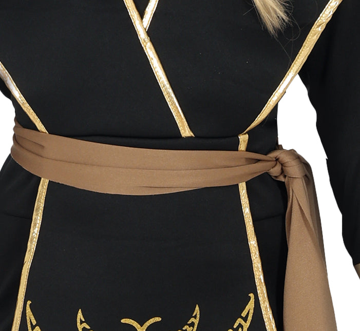 Ninja Anzug Schwarz Gold Mädchen