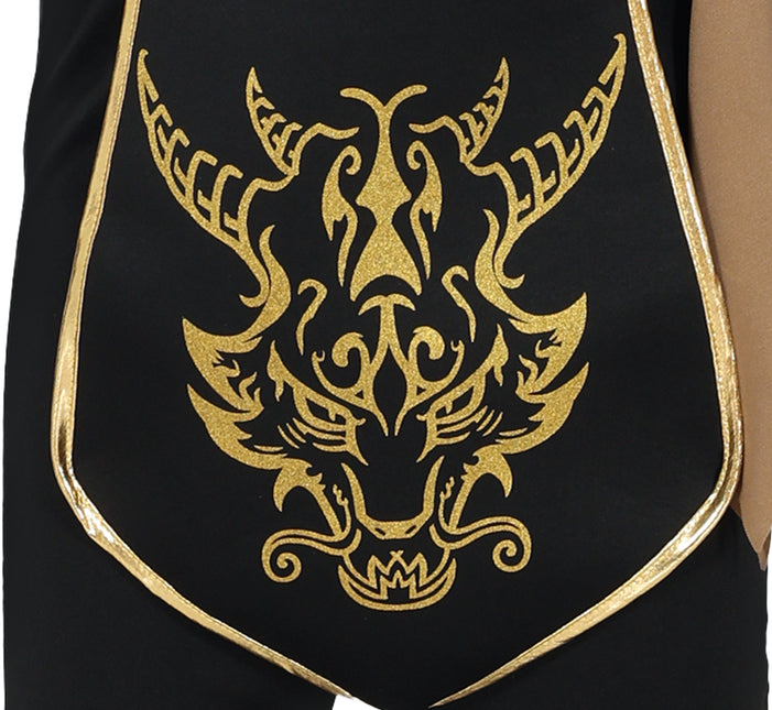 Ninja Anzug Schwarz Gold Mädchen
