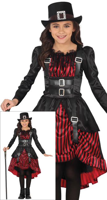 Halloween Kleid Rot Schwarz Mädchen Gothic