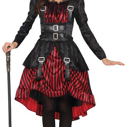 Halloween Kleid Rot Schwarz Mädchen Gothic