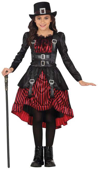 Halloween Kleid Rot Schwarz Mädchen Gothic