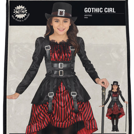 Halloween Kleid Rot Schwarz Mädchen Gothic