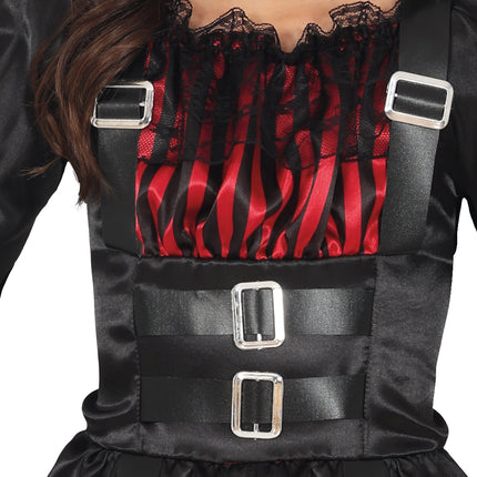 Halloween Kleid Rot Schwarz Mädchen Gothic