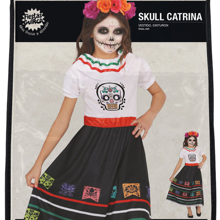 Dia De Los Muertos Kleid Mädchen Totenkopf