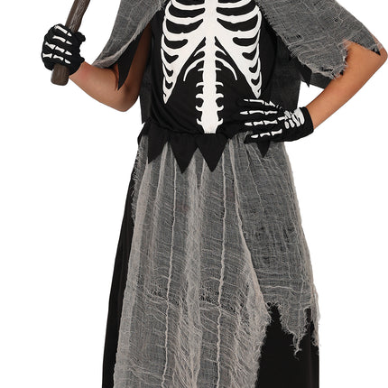 Halloween Kleid Mädchen Skelett Sensenmann