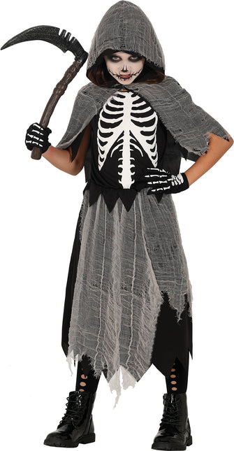 Halloween Kleid Mädchen Skelett Sensenmann
