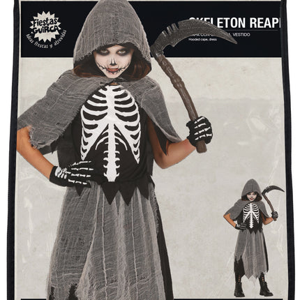 Halloween Kleid Mädchen Skelett Sensenmann
