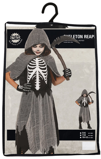 Halloween Kleid Mädchen Skelett Sensenmann