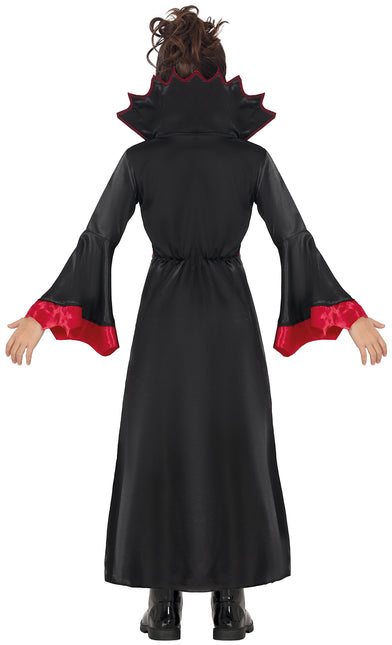 Halloween Kostüm Schwarz Rot Mädchen Vampir Lang