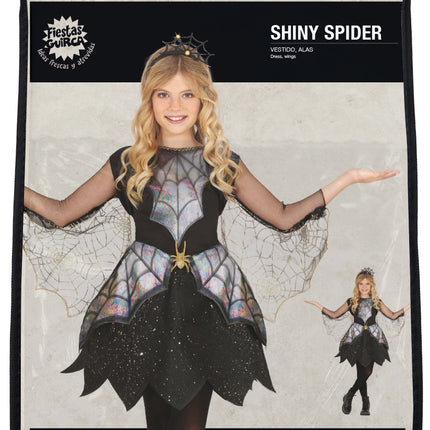 Halloween Kleid Mädchen Spinnweben und Spinne