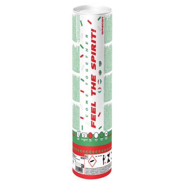 Konfetti Kanone Papier grün weiß rot