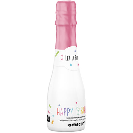 Konfetti Papier 16cm rosa Flasche