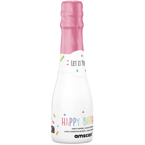 Konfetti Papier 16cm rosa Flasche