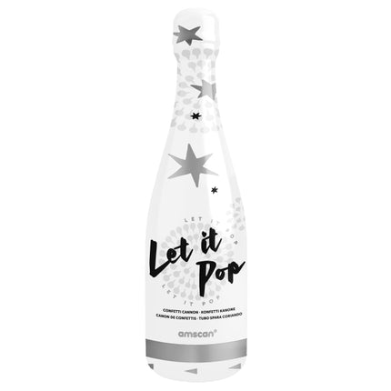 Konfetti Flasche Silber 32cm