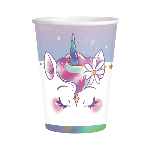 Einhorn Becher Bunt 250ml 8St