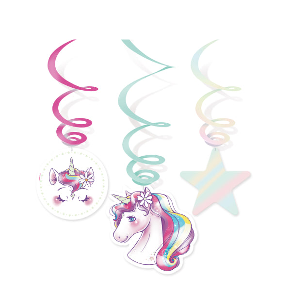 Einhorn Hängedekoration 60cm 6 Stück