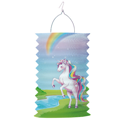 Einhorn Lampion Bunt 28cm
