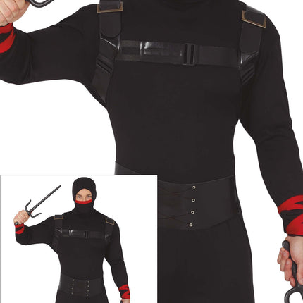 Ninja Kostüm Kind Schwarz