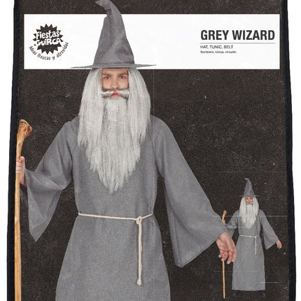 Wizard Kostüm Männer Grau L