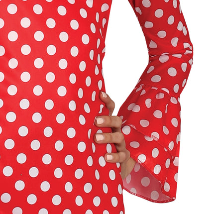 Spanisches Kleid Flamenco Weiß gepunktet