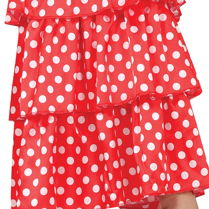 Spanisches Kleid Flamenco Weiß gepunktet