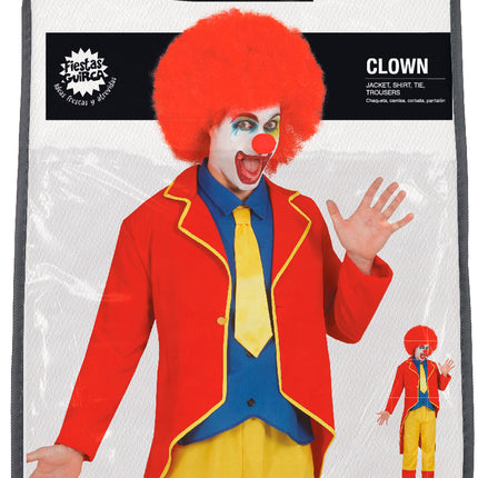 Clownsanzug Rot Blau Gelb