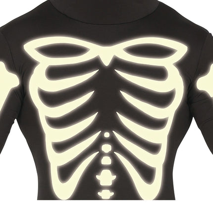 Skelett Halloween Kostüm Männer Schwarz L