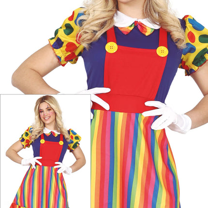Clown Kostüm Kleid Damen