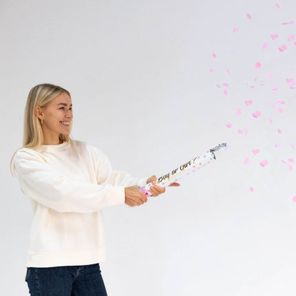 Gender Reveal Konfettikanone Rosa 40cm