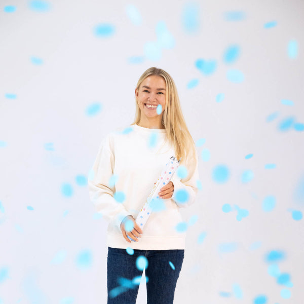 Gender Reveal Konfettikanone Hellblau 40cm