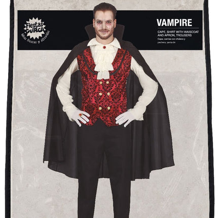 Vampir Halloween Kostüm Männer Rot Weiß