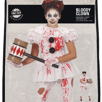 Clown Halloween Kostüm Damen blutig