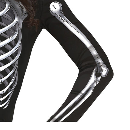 Skelett Halloween Kleid Damen Schwarz