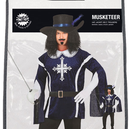 Musketier Kostüm Männer Blau
