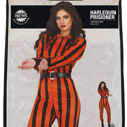 Halloween Jumpsuit Damen Harlekin Gefangener