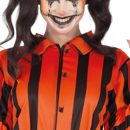 Halloween Jumpsuit Damen Harlekin Gefangener