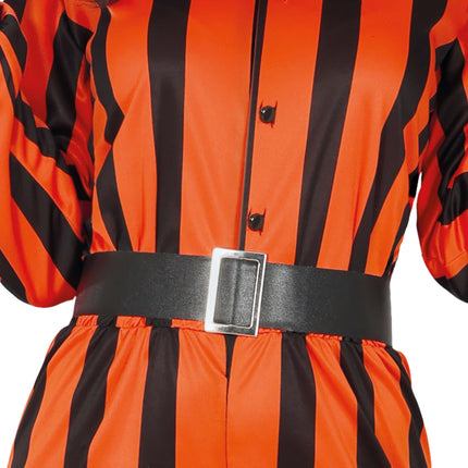 Halloween Jumpsuit Damen Harlekin Gefangener