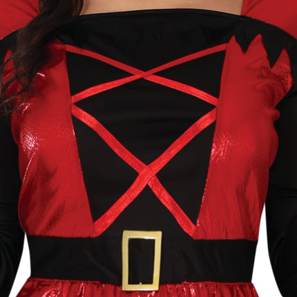 Halloween Kleid Schwarz Rot Ladies Devil