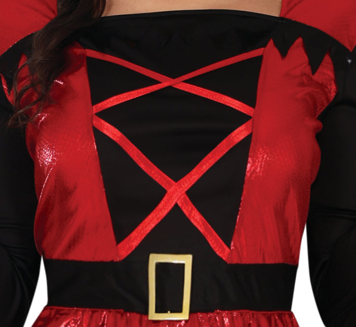 Halloween Kleid Schwarz Rot Ladies Devil