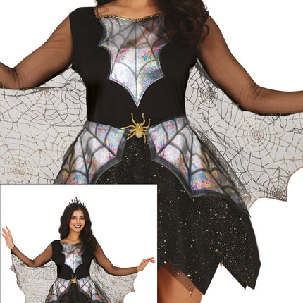 Halloween Kleid Damen Spinnweben und Spinne