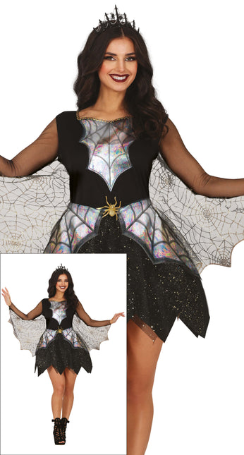 Halloween Kleid Damen Spinnweben und Spinne