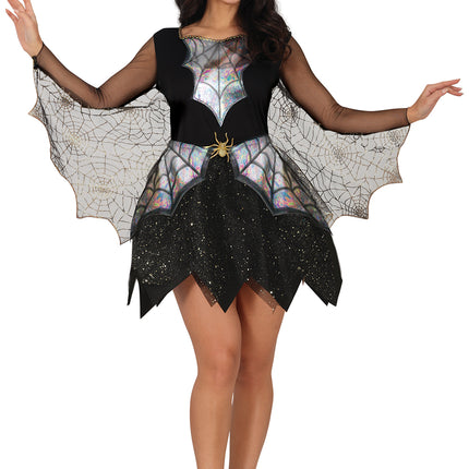 Halloween Kleid Damen Spinnweben und Spinne